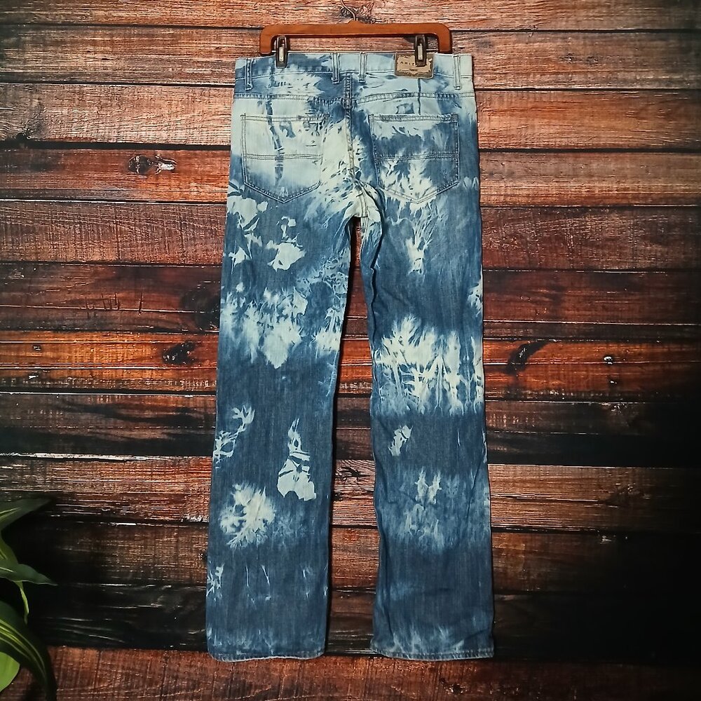 Arizona Jeans Mens 34X34 Slim Straight Tie Dye Distressed Denim 100% Cotton Y2K